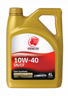 Моторное масло 10W40 полусинтетическое IDEMITSU SN/CF S-S 4 л (30015045-746000020)