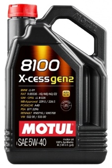 Синтетическое моторное масло Motul 8100 X-CESS GEN2 5W40 4 л