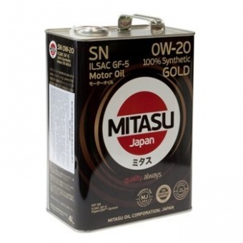 Масло моторное MITASU синтетическое GOLD 5W-20, 4л